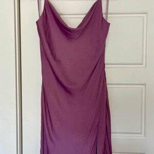 Cowl Neck Lilac Mini Dress